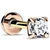 Piercingové náušnice Labreta DF 5550 z ružového zlata, s diamantom