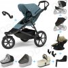 Set 10v1 Thule Urban Glide 3 Mid blue s magnetickou sponou + madlo + vanička Soft Beige + pláštenky a moskytiéry Thule + Autosedačka Thule Maple Faded Khaki s ISOFIX základňou Thule Alfi a adaptérmi