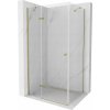 Mexen Roma, sprchovací kút 80 (dvere) x 70 (stena) cm, 6mm číre sklo, zlatý profil, 854-080-070-50-00