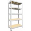 Kovový regál do technickej miestnosti Biedrax 60 x 90 x 180 cm, biely - 5 políc MDF, 275kg