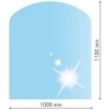 Lienbacher 21.02.887.2, Sklo pod kachle, SKOSENÝ OBLÚK, 100x110 cm, fazeta 20 mm, hr. 8 mm, kalené sklo