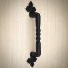 Výprodej Kované dveřní madlo s trojlístky, kroucené, 25cm - Outlet