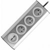 Povrchová rohová zásuvka ORNO VIRONE FS-4 3x 230V, 2xUSB, 1,5m kábel, nerez