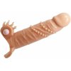 Pretty Love Connor Penis Sleeve Vibrator with Clitoral Stimulator Nude