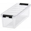 Úložný box, plastový, 3,5 l, čierne úchytky, SMARTSTORE Classic 4, priehľadný