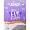 JUNIOR Metallic Eva Foam, dekoračná pena A4 2mm metalická strieborná (10ks)