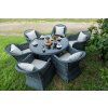 Bello Giardino MODERNO GRANDE set 4+1 -jedálenský nábytok vyrobený z technoratanu, sivá melanž