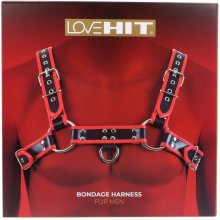 Virgite Love Hit Bondage Harness Mod. 1, čierno-červený koženkový pánsky postroj