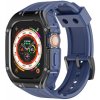 AppleKing odolné puzdro s remienkom a pokovovaným rámčekom pre Apple Watch Ultra 49mm - tmavo modré - možnosť vrátiť tovar ZADARMO do 30tich dní