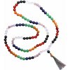 Nefertitis Japa Mala čakrový náhrdelník z korálikov drahých kameňov NF10301 - cca 90 cm