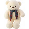 LeanToys Bílý plyšový medvídek v barevném šátku, 55 cm