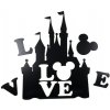 Veselá Stena Drevená nástenná dekorácia Zámok LOVE čierny