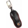 Kožené puzdro na kľúče od auta Porsche čierne KEYLESS, luxusná pravá koža, ručne šité