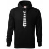 Kravata piano - Mikina pánska Cape s kapucňou - 5XL ( Čierna )