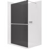 CERANO - Sprchová zástena Walk-in Onyx Cube Ľ/P - 8 mm + polička/držiak na uteráky - hranatá vzpera - chróm, grafitové sklo - 70x200 cm