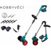 Hobbyvěci Kombinovaný AKU Kotoučový Křovinořez s Podvozkem Sekačka s Nástavci 1500W Bezdrátový, 2x Baterie, 8x Nástavce