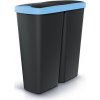 Prosperplast s.r.o. Odpadkový kôš DUO čierny, 50 l, modrá / čierna
