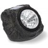 Solárna lampa 12,6 x 14,4 x 10 cm - imitácia prírodného kameňa - GARDEN LINE - SOL9901 Farba: čierna