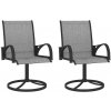 vidaXL Záhradné otočné stoličky 2 ks textilén a oceľ sivé