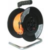 Solight prodlužovací přívod na bubnu, 4 zásuvky, 25m, oranžový kabel, 3x 1,5mm2 - PB03