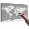 Obraz na korku štýlová čiernobiela mapa sveta