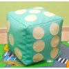 Detský taburet KOCKA 30 cm - mentolová + béžová