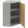 Hobis Policová skrinka P Strong, 80x115,2x40 cm, dub/sivá - 2 - policová rohová