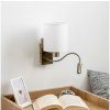 Brilagi - LED Nástenná lampa NUBILA 1xE27/25W/230V + LED/3W mosadz/biela BG1557+BG1586 + záruka 3 roky zadarmo