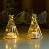 SIRIUS Svetelný LED anjel, číry, sada 2 ks, 10 cm