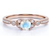 Emporiálny prsteň 14k zlato Vermeil DR14630R-ROSEGOLD-MOONSTONE-ZIRCON Veľkosť: 5 (EU: 49-50)