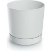 Kvetináč TUBO P s miskou 33,8 cm - farba: biela (Prosperplast DPOP350-S449)