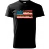 Americká vlajka stará - Klasické pánske tričko vyššej gramáže - M ( Čierna )