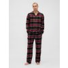 GAP pyžamový flanelový set Unisex čierna