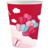 Papierové kelímky Love is in the air - červené