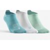 DECATHLON Športové ponožky RS 160 nízke 3 páry biele, bledozelené, bledomodré 35-38