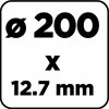Brúsny kotúč na kov GRAPHITE 57T128 P60 200x20x20/12,7mm objímky 2ks