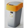 Curver odpadkový koš, FLIP BIN, stříbrný/žlutý, 9l