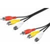 PremiumCord Kábel 3x CINCH-3x CINCH M/M 3m kjackcmm3-3