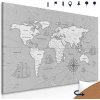 Obraz na korku čiernobiela mapa sveta pre dobrodruhov
