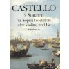 Castello: 2 Sonaten fur Sopranblockflote oder Violine und Bc. / zobcová flauta (husle) a klavír