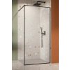 RADAWAY MODO F BLACK II 70cm pevná sprchová stena / walk-in kút, profil čierny, sklo číre, 10409074-54-01