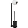 STOJAN NA TOALETNÝ PAPIER A WC KEFA KOVOVÝ ČIERNY 63X23X17 CM 2V1