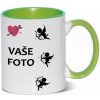 Hrnček s fotkou farebný rámik Srdce 1 350 ML FOTOpošta Farba: ZELENÝ