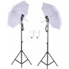 Fotověci SET 2x Foto Deštník Lampa Fotostudio, LED Žárovka, Stativ, Výběr Variant Varianta: 2 x 20W žárovky