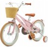 DETSKÝ BICYKEL 14 PALCOV PRE DETI S BOČNÝMI KOLESAMI, RUŽOVÝ KOŠÍK