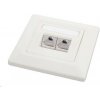 Solarix Zásuvka CAT5E STP 2 x RJ45 pod omietku biela SX9-2-5E-STP-WH 23100092