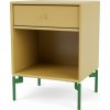 Nočný stolík Dream na zelených nohách horčičný žltý