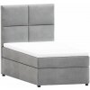 Svetlosivá čalúnená jednolôžková posteľ s úložným priestorom s roštom 90x200 cm Lena – Ropez