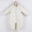 New Baby Zimní kojenecká kombinéza s kapucí a oušky Pumi cream Béžová