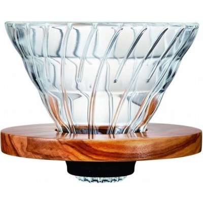 Hario Dripper V60-02 Glass Olive Wood